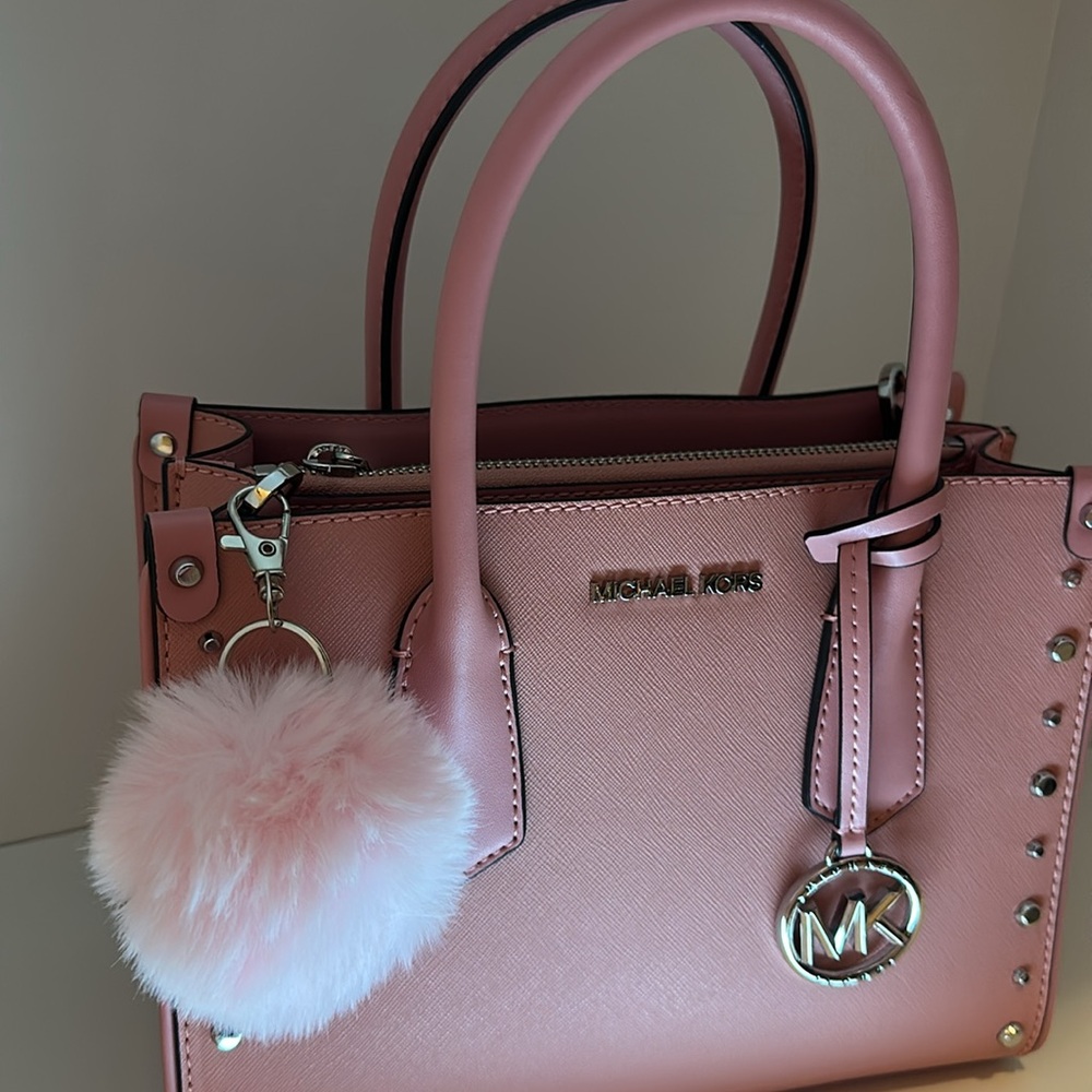 Pink Fluffy Keychain Accessory - Picture 3 of 3